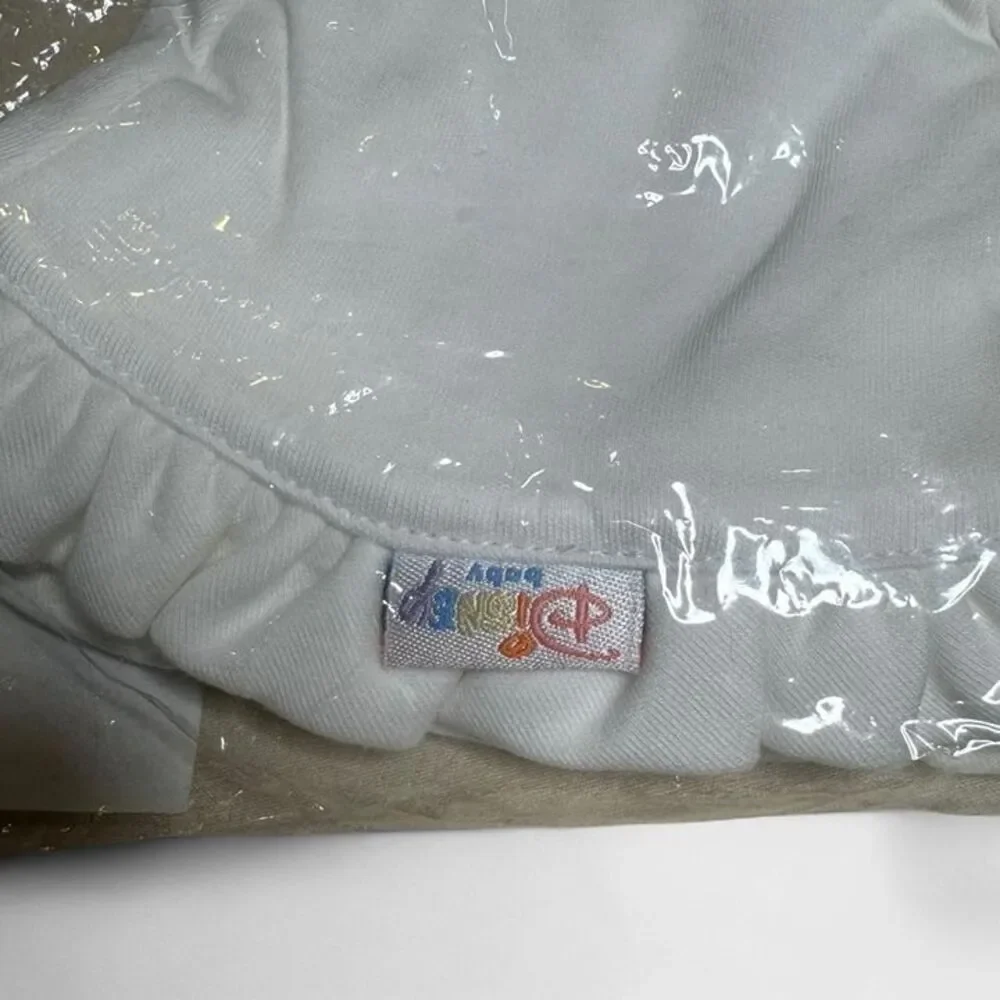 VTG Disney Baby White Hat NIP Pink Flower Detail Y2K 100% Cotton Floral Kidcore